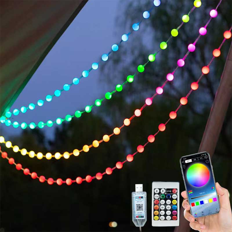 RGBIC Round ball 5V USB Blueto - Outdoor Camping Lights String review and price