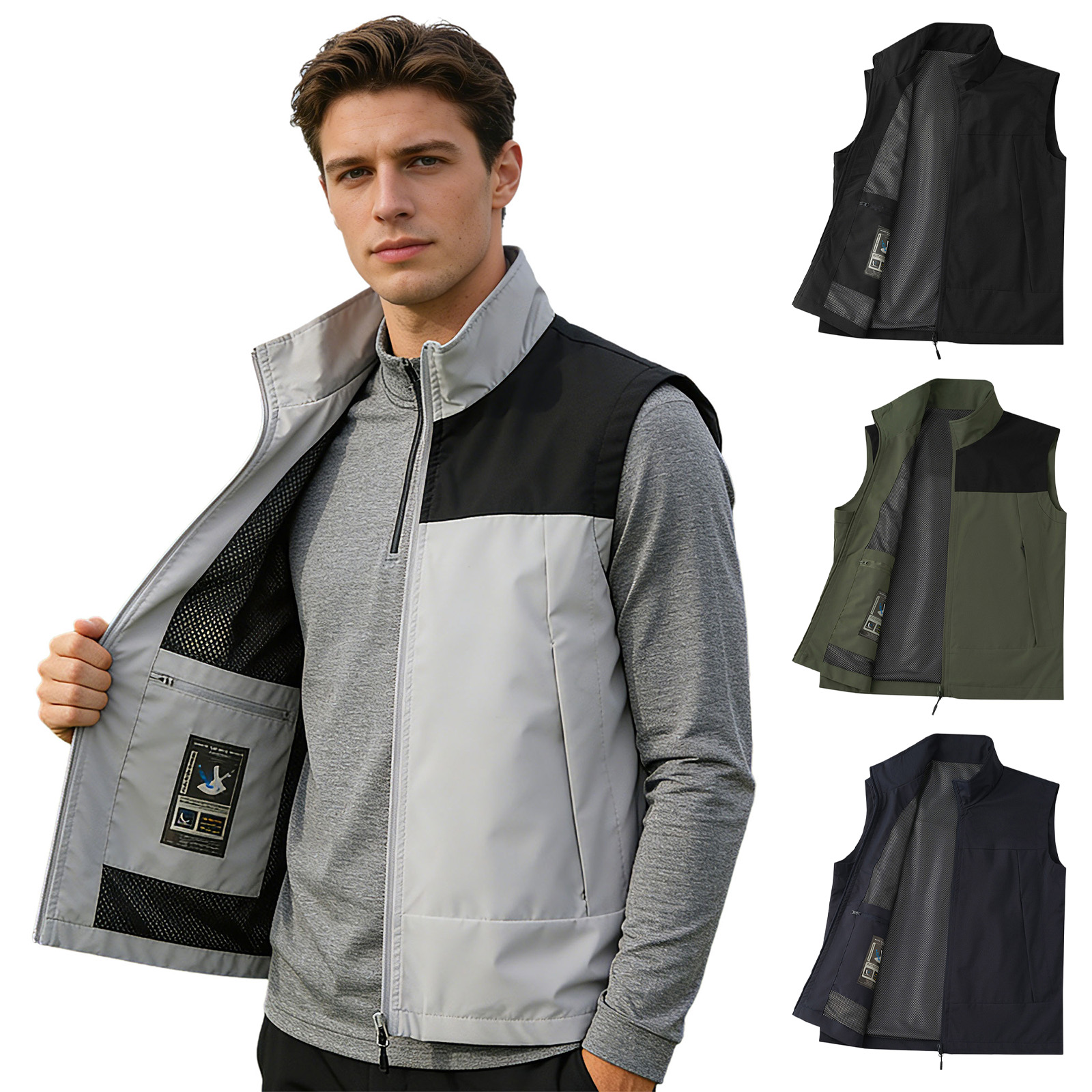 #M-5XL Men Golf Vest Stand Col - Outdoor Camping Vest review and price