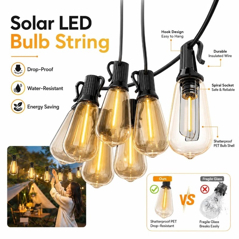 Outdoor Solar LED Papaya Fairy - Outdoor Camping Lights String review and price