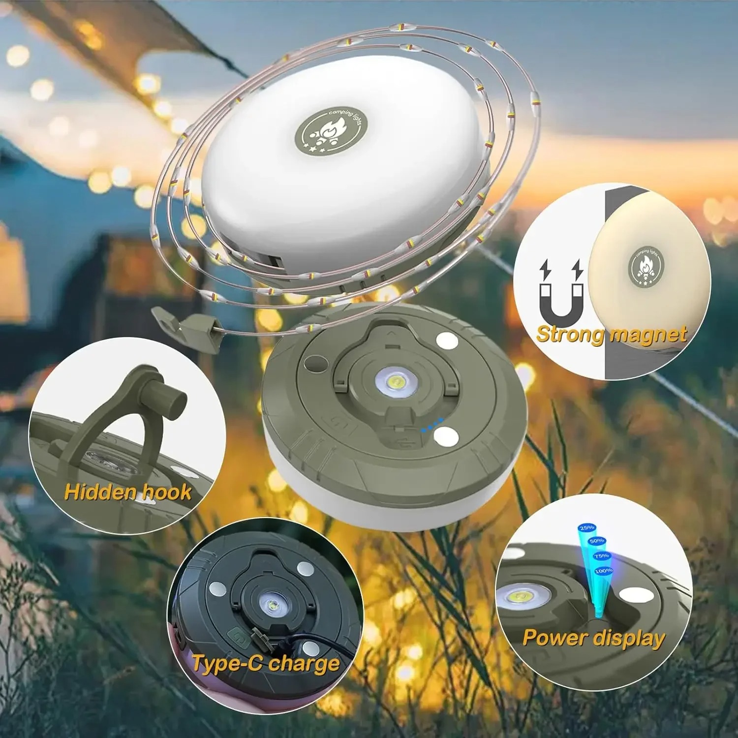 4-in-1 Camping Light LED Reel  - Outdoor Camping Lights String review and price